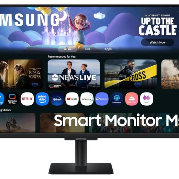 Samsung 32" (80cm) M5 Smart Monitor with Smart TV Experience|FHD 1920 x 1080|Screen Mirroring TV Plus|Speakers|Adaptive Sound|Wi-Fi|HDMI|Bluetooth|LS32FM500EWXXL|Black
