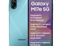 Samsung Galaxy M17e 5G Mobile (Blitz Blue, 4GB RAM, 128GB Storage) | Smoothest 120 Hz Refresh Rate| Monster 6000 mAh Battery | IP54 | 6 Gen OS Upgrades | AI | Gemini Live | Without Charger