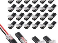 Serplex® 24Pcs Wire Connectors Insulated Wire Connectors Cable Connectors No Need of Stripping Wire Universal 2-Pin Cable Connector Plugs 18-24AWG Cable Connectors for Lighting Fixtures, Appliances