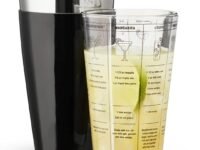Set of 1 PC Boston Shaker Cocktail, Martini Shaker with Measurements + 1 SS Vinyl Coated Tumbler for Ideal Heavy Duty Use in Bars, Hotels,Contains 2 Pcs(Colour: Black)