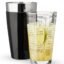 Set of 1 PC Boston Shaker Cocktail, Martini Shaker with Measurements + 1 SS Vinyl Coated Tumbler for Ideal Heavy Duty Use in Bars, Hotels,Contains 2 Pcs(Colour: Black)
