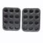Shunda® Muffin Tin Tray 12 Slot Mini Midi Shape, Cupcake Mould for Microwave Oven, Tin Baking Tray, (2PCS)