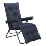 Spacecrafts® Recliner Folding Easy Chair | 5 Adjustable Positions | Cushioning | Portable & Space Saving Easy Chair for Home Relax Old Age | Black