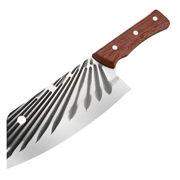 Stainless Steel Cleaver Knife with Wood Full Tang Handle, Suitable for Cutting Vegetables, Fish, etc for Kitchen, Hotel, Restaurants (Knife-K 1 PCS)