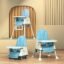StarAndDaisy High Chair for Baby/Baby Feeding Chair for 0 to 5 Years with 4 in-1 Multifunctions/High Chair with Height Adjustable, Detachable Tray & One-Hand Adjustable -Blue
