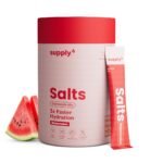 Supply6 Salts | Electrolyte Mix | Zero Added Sugar | Sodium, Potassium, Magnesium, Zinc & Fiber | Keto Friendly, Vegan Friendly, No Preservatives (18 Servings, Watermelon),Powder