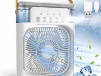 TEKCOOL Mini Cooler for Room Cooling AC Portable Mini Fan Artic Cooler with 7 Colors LED Light, 1/2/3 H Timer, 3 Wind Speeds and 3 Spray Modes for Office,Home,Dorm,Travel.;
