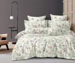 THE HOME STYLE Cotton Feel Glace Cotton Elastic Fitted Printed King Size Double Bed Bedsheet with 2 Pillow Cover Fits Upto 8 Inches Mattress, 300TC (72"x78", Petal Dreamscape)