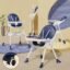 TONY STARK 5 in 1 LATEST 2024 Model, Reclining foldable Baby High Chair with wheels , Dual Dining Detachable Food Tray, Height Adjustable Feeding Seat, Five Point Safety Belt, Upgraded Version PU Cushion Pad, Easy to Clean for Baby, Kids, Toddler (Dark Navy Blue)