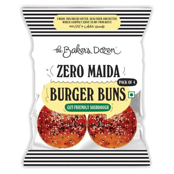 The Baker's Dozen Burger Buns- Pack of 4, 200G