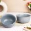 The Earth Store Grey Fringe Ceramic Bowl Set of 2, 550ML Each | Snack Bowl | Perfect for Christmas Gift | New Year Gift & Daily Use