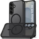 TheGiftKart Hybrid Shockproof Back Cover Case for Samsung Galaxy S25 5G | Hard Back Cover Case for Samsung Galaxy S25 5G (PC & TPU, MagSafe Compatible, Translucent Smoke Matte Back, Black Sides)