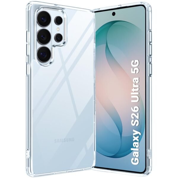 TheGiftKart for Samsung S26 Ultra Case, Clear Hard Back Cover, Hybrid Shockproof Galaxy S26 Ultra Back Cover (PC & TPU, Transparent)