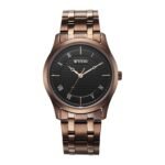 Titan Karishma Quartz Analog Black Dial Brown Stainless Steel Strap Watch for Men - NT1823QM01