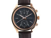 Titan Workwear Quartz Multifunction Black Dial Brown Leather Strap Watch for Men - NT1733KL03
