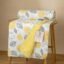 Trance Home Linen Premium 100% Cotton Dohar for Double Bed | 150 GSM | Reversible Ac Comforter | Light Weight All Season Soft Blanket (84x90 Inches | Yellow White Abstract)