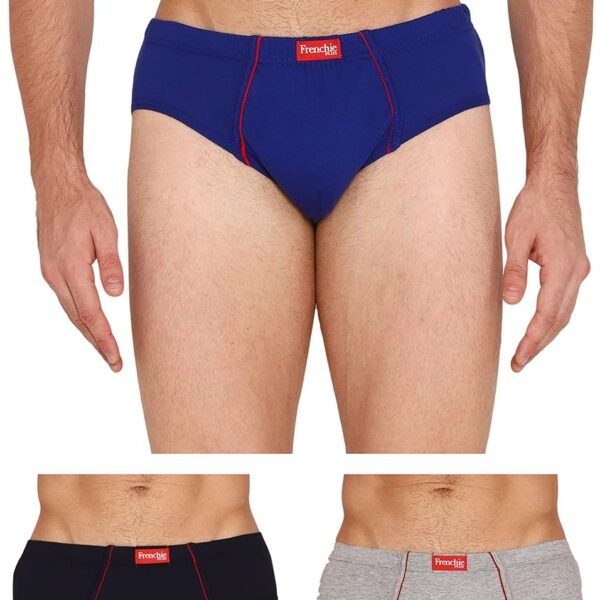 VIP Frenchie Plus Men’s Cotton Briefs (Pack of 3) – Ultra-Soft, Breathable Underwear with Stretch Waistband & All-Day Comfort Fit