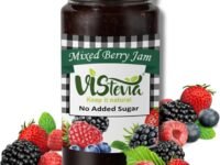 Vistevia Sugar Free Mixed Berry Jam, Diabetic and Keto Friendly - Sweetened Naturally with Stevia, More Than 60% Berries Content - Tastes Delicious - Pack of 1 (420GM)