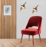 WOODEN SPACE Soft Serenity Velvet Dining Chairs | Rosewood Legs | Comfortable & Stylish for Dining Room, Living Room, Bedroom, Cafe, or Restaurant | 1-Year Warranty (Maroon)