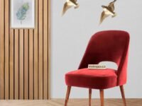 WOODEN SPACE Soft Serenity Velvet Dining Chairs | Rosewood Legs | Comfortable & Stylish for Dining Room, Living Room, Bedroom, Cafe, or Restaurant | 1-Year Warranty (Maroon)