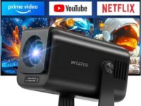 WZATCO Yuva Go Pro Fully Automatic Native 1080P Android 13.0 Smart Projector, Auto Focus, Auto 4D Keystone, 12000 Lumens, 4K HDR Support, Rotatable Design, WiFi 6 & BT, Screen Mirroring, ARC