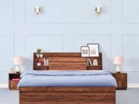 Wakefit Bed | King (78 X 72) Engineered Wood Bed with Storage, 1 Year Warranty | - Leo - Columbian Walnut
