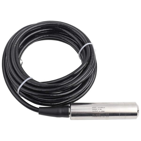 Water Liquid Level Sensor, DC24V 4-20mA Level Transmitter, Anti-Blocking, Durable for 0-5m Liquid Level Range