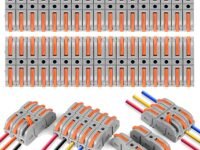 Wire Connector, 34Pcs Universal Connection Terminals, Circuit Inline Splices Electric Connectors, SPL-1 Clamp with Actuation Lever, 4 mm² Conductor Clamp, Quick & Freely Assemble