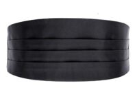 ZITTI Silkblend Adjustable Back Black Cummerbund – Classic Formal Tuxedo Waistband for Men