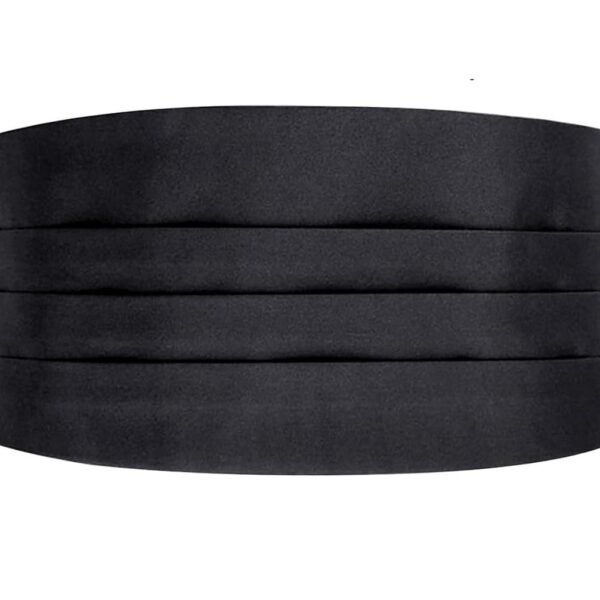 ZITTI Silkblend Adjustable Back Black Cummerbund – Classic Formal Tuxedo Waistband for Men
