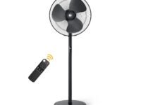 atomberg Renesa 400mm Pedestal Fan | 5-star rated | Ideal for Home & Office | Silent BLDC Stand Fan | 6 Speeds | 35W | Remote with Oscillation, Timer, Sleep | 2 Years Warranty (Midnight Black)