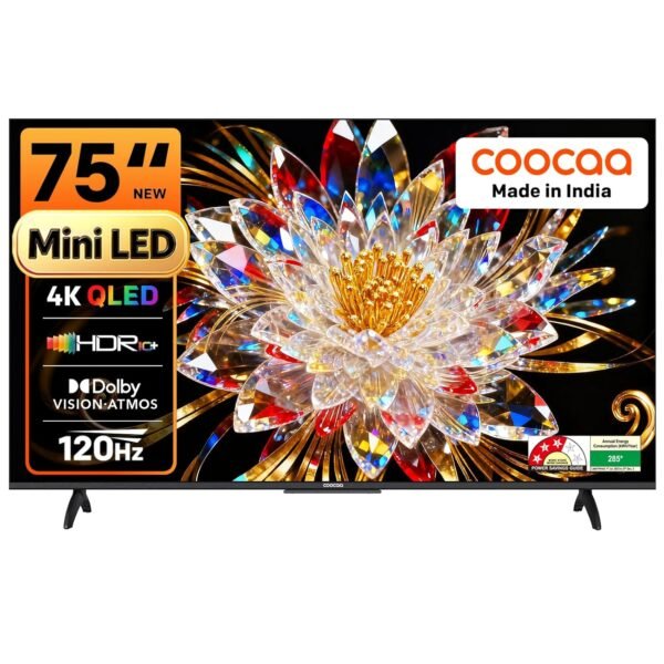 coocaa 190 cm (75 inches) 4K Ultra HD Smart Mini LED QLED Google TV 75MINI75Q