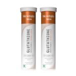 hk vitals Glutathione (Orange, 15 Effervescent Tablets) | L-Glutathione Tablets with Vitamin C & E | For Skin Glow & Hydration (Pack of 2)