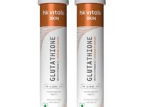 hk vitals Glutathione (Orange, 15 Effervescent Tablets) | L-Glutathione Tablets with Vitamin C & E | For Skin Glow & Hydration (Pack of 2)
