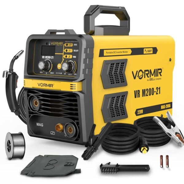 iBELL VORMIR VR M200-21 | 3-in-1 IGBT Inverter Welding Machine | MAG/MMA/TIG Lift | 200A Output | Electrodes 1.6-3.2mm & Flux Wire 0.8/0.9/1.0mm | Hot Start & Anti-Stick | Home/DIY/Workshop Use