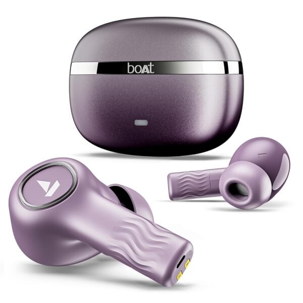 Boat Nirvana Ion ANC, Active Noise Cancellation(~32dB), 120Hrs Battery, App Support, Crystal Bionic Sound, 4Mics ENx, v5.3 Bluetooth Earbuds, TWS Ear Buds Wireless Earphones with mic (Rose Quartz)