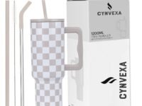 Tumbler with lid and Straw 1200ML Cup Stainless Steel Vacuum Insulated Tumbler for Water, Iced Tea or Coffee 1.2L Office Gym Travelling (40-Oz-Skin Checks)