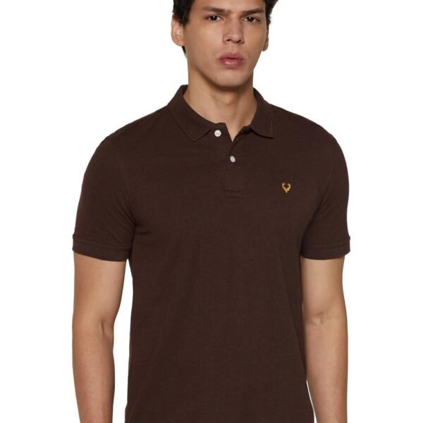 Allen Solly Men’s Polo T‑Shirt | Comfortable Rich Cotton Blend, Band Collar, Regular Fit | Stylish & Premium All Day Wear