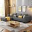 Casaliving Minta LHS 4 Seater L Shape Sofa Set for Living Room (Dark Grey in Colour Fabric) Premium Fabric Sofa Set for Living Room - Hall