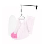 Baby Set | Pure Cotton Cloth, Removal Pad, Mosquito Net, Spring, Triangle and Window Hanger | FS- (Light Pink, Dot Design)