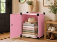 6 Door Plastic Wardrobe for Kids - Cupboard for Clothes Storage Rack, Almirah for Clothes, Baby Collapsible Wardrobe, Multi-Purpose Kids Storage Organizer for Books,Toy,Living Room