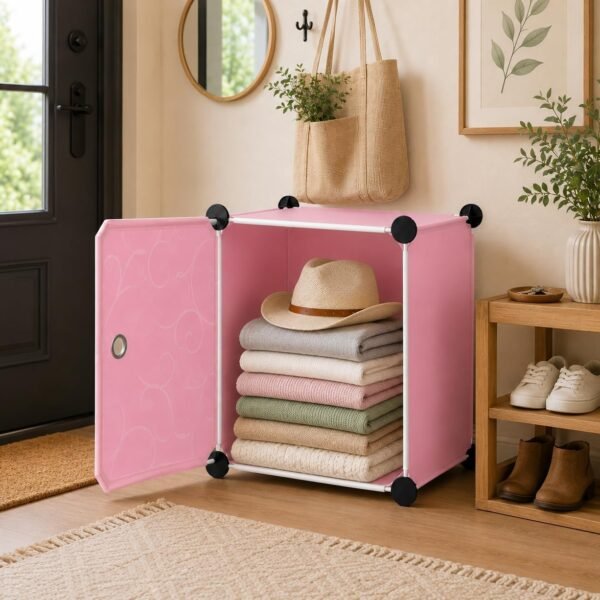 6 Door Plastic Wardrobe for Kids - Cupboard for Clothes Storage Rack, Almirah for Clothes, Baby Collapsible Wardrobe, Multi-Purpose Kids Storage Organizer for Books,Toy,Living Room