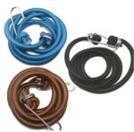 4 FT High-Strength Bungee Cords with Heavy Duty Industrial Steel Hooks, Premium Elastic Shock Cord for Luggage, Cargo, Camping, and Tarps, 3-Pack