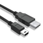 5 Pin Mini USB Cable (35 CM) USB 2.0 Type A to Mini B Cable Compatible with GoPro Hero 3+, PS3 Controller, MP3 Player, Digital Camera (Black)
