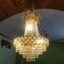 5 Watt Crystal Jhoomar Ceiling Hanging Pendant Chandelier (300Mm, 30Cm, Golden)