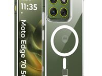 A rtistque Clear Back Cover Case for Motorola Moto Edge 70 5G | Compatible with Mag-Safe | Transparent Acrylic Armor | Shockproof TPU Protective Design | Moto Edge 70 Back Cover - Transparent
