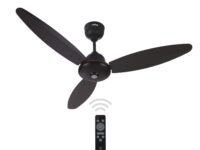 ACTIVA Gracia BLDC Ceiling Fan 1200mm | LED Light Ceiling Fan with Remote Control | 5 Star Rated Energy Efficient Fan | 28W High Speed Motor | Silent 3 Blade Design | Smoke Brown | 5 Year Warranty