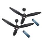 ACTIVA Gracia BLDC Ceiling Fan 1200mm (Pack of 2) | 28W Energy Saving | BEE 5 Star Rated | LED Light + Remote Control | 380 RPM High Speed | Silent Operation | Reversible Airflow | Timer | Smoke Brown