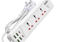 AGARO Regal Extension Board 3 Universal Sockets, 4 USB + 2 Type-C Fast Charging, 2500W, Overload & Surge Protection, Master Switch, 6ft Heavy-Duty Cord, Multi-Device Charging for Home/Office