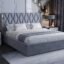 Acacia Modern Upholstered King Size Bed with Box Storage for Bedroom | Wooden Double Bed with Storage | Platform Cot Bed with Upholstery Premium Fabric | 6.5 x 6 Ft | Solid Shesham Wood (Dark Grey)